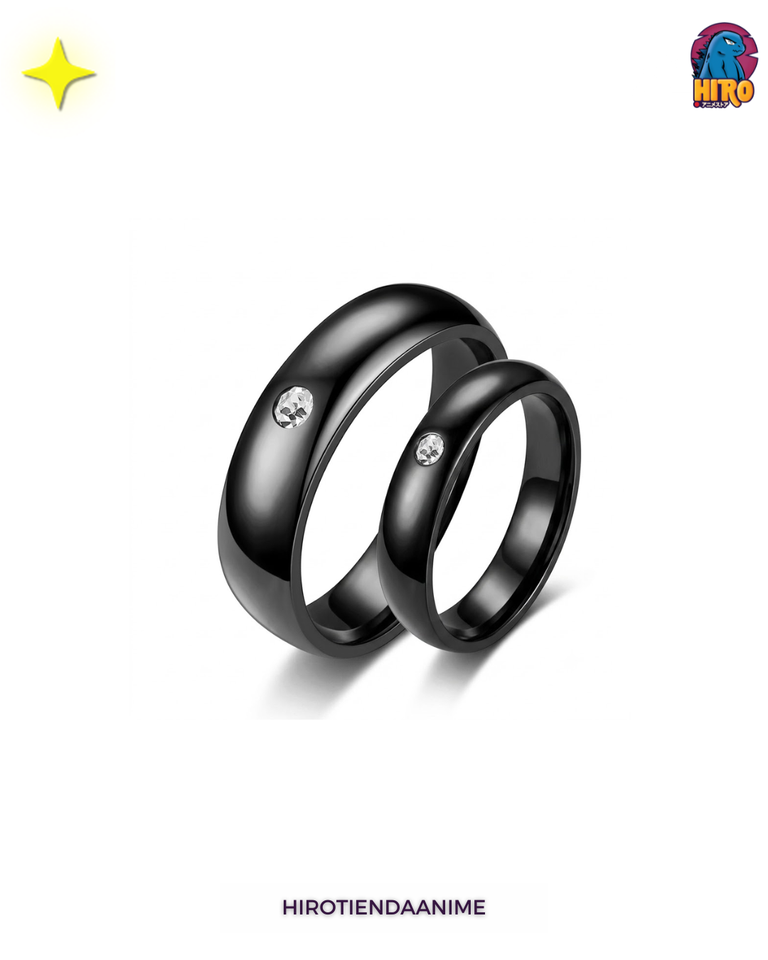 Anillos Jujutsu Kaisen Yuta y Rika Negro
