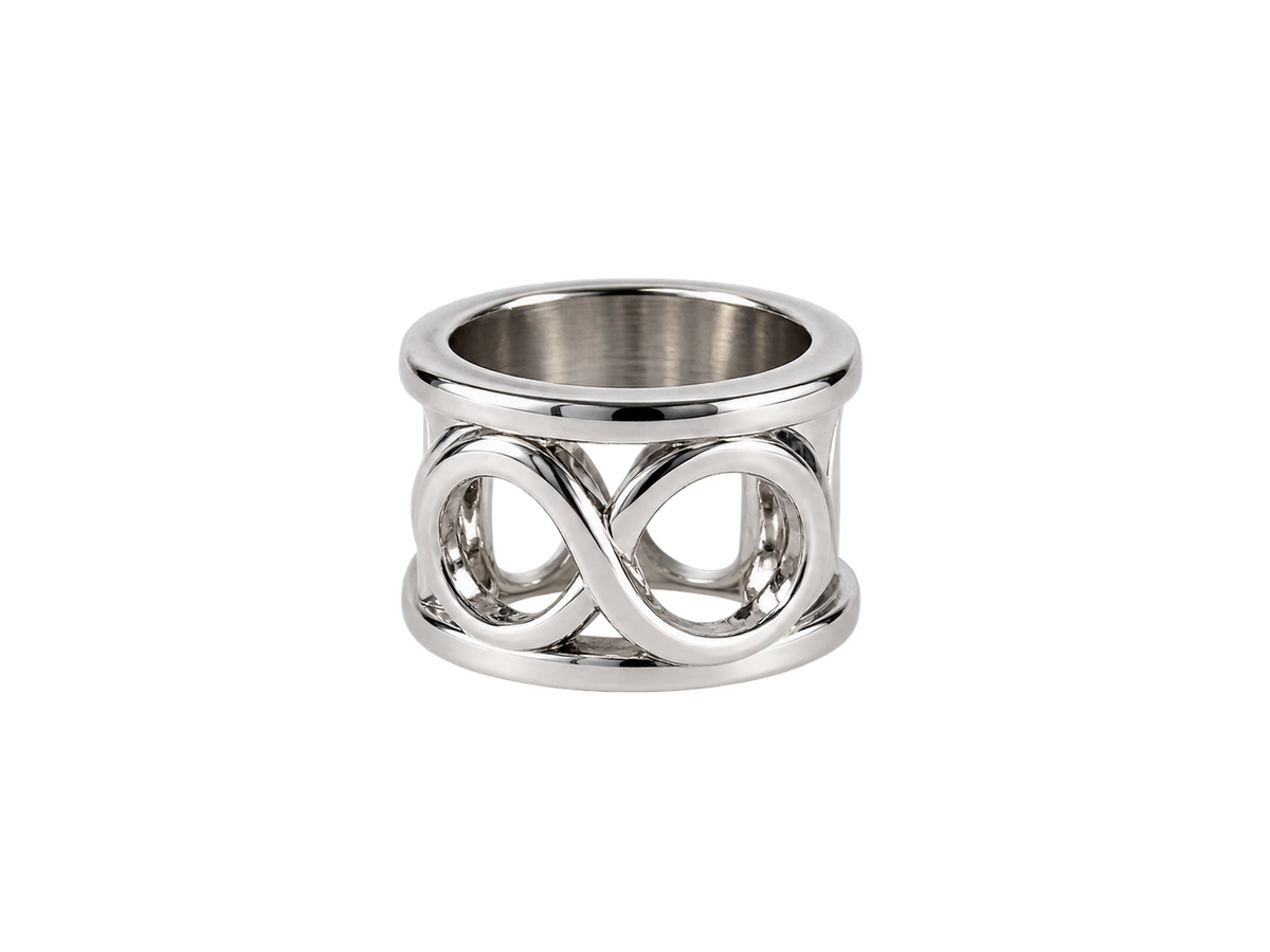 Anillo Plateado con Diseño de Infinito ♾️