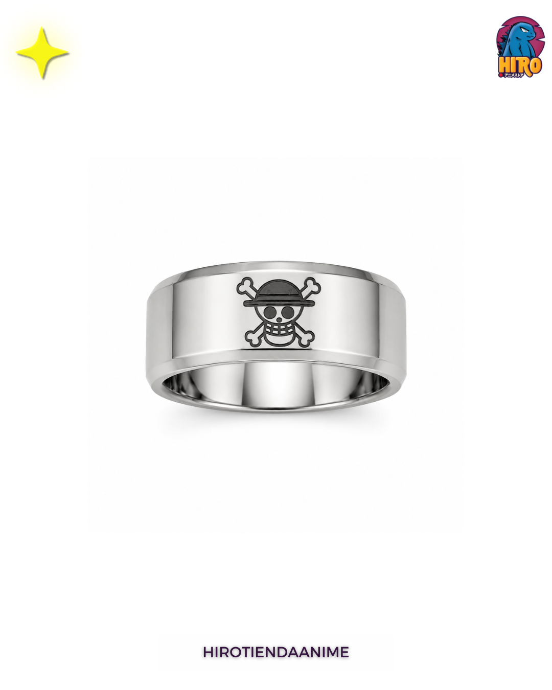 Anillo One Piece Jolly Roger Plateado