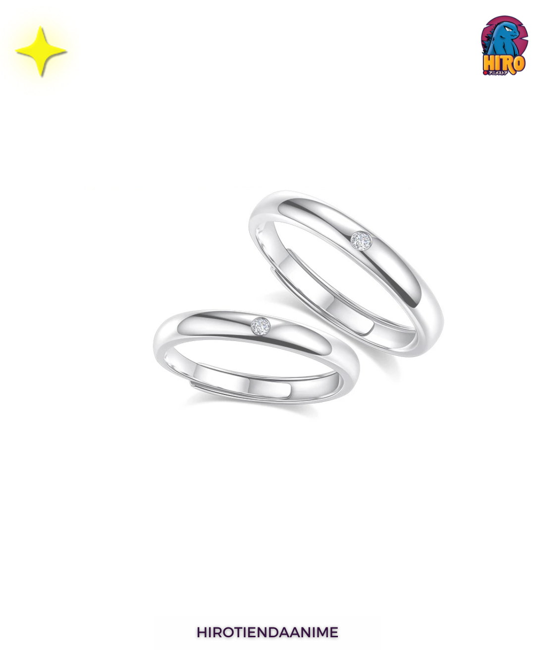 Anillos Jujutsu Kaisen Yuta y Rika plateado