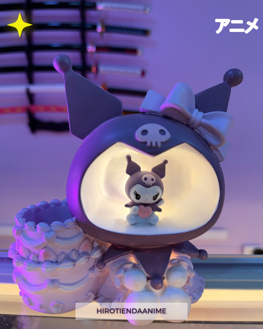 Lámpara Portalapiz Kuromi Kawaii