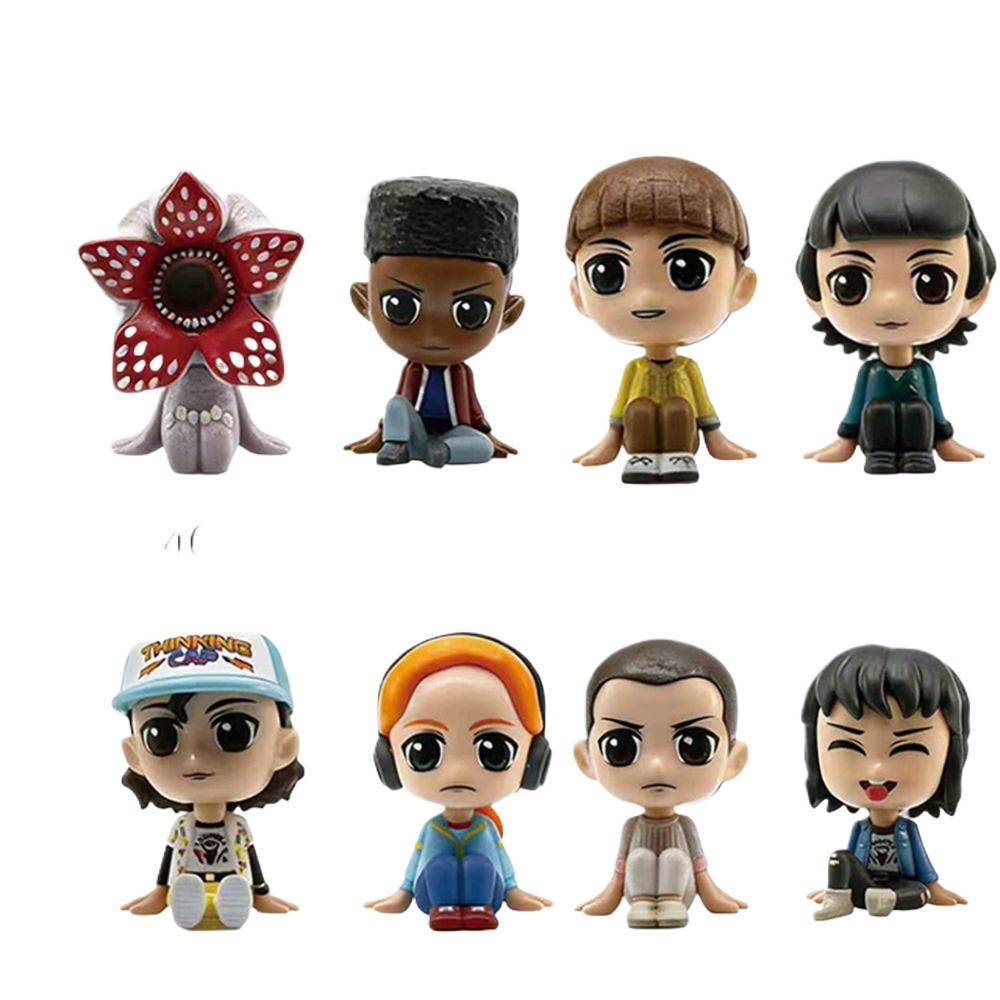 Set de figuras chibi Eleven Dustin Max Steve Joyce y Demogorgon – Stranger Things