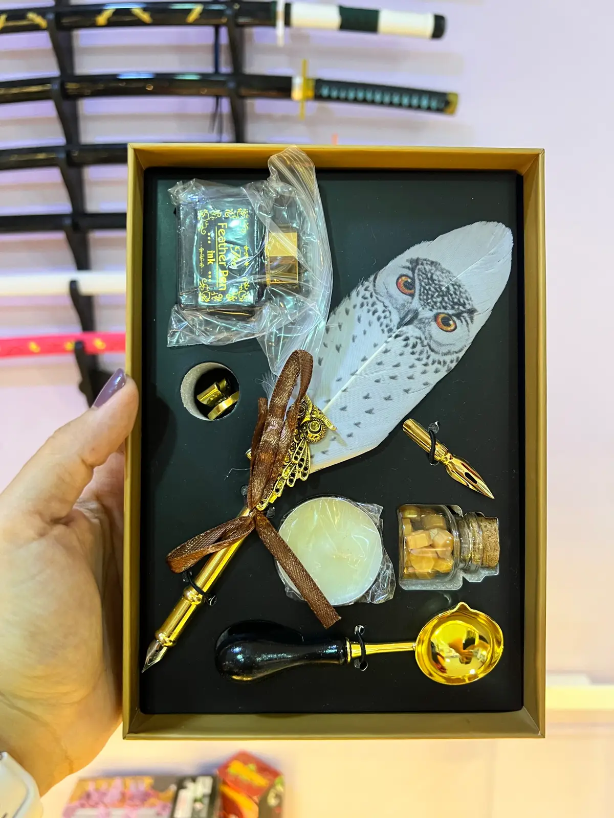 Set de Plumas Harry Potter Buho