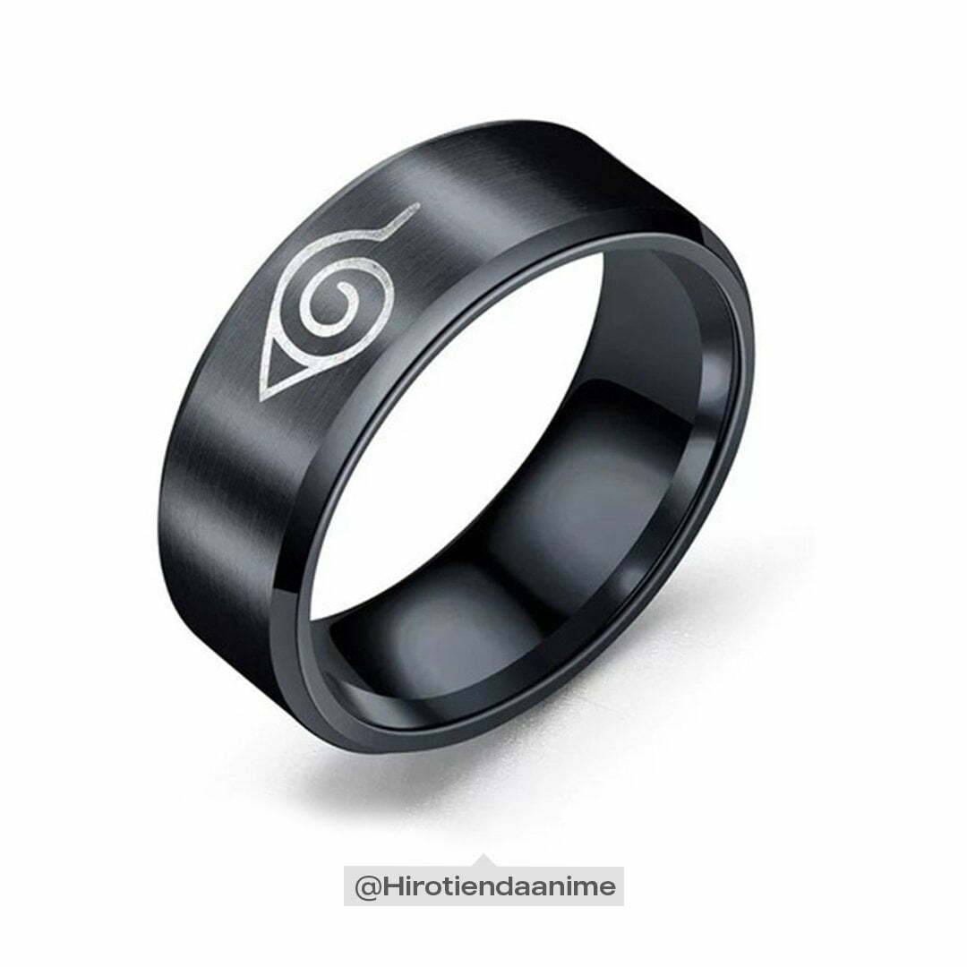 Anillo Konoha Negro Naruto