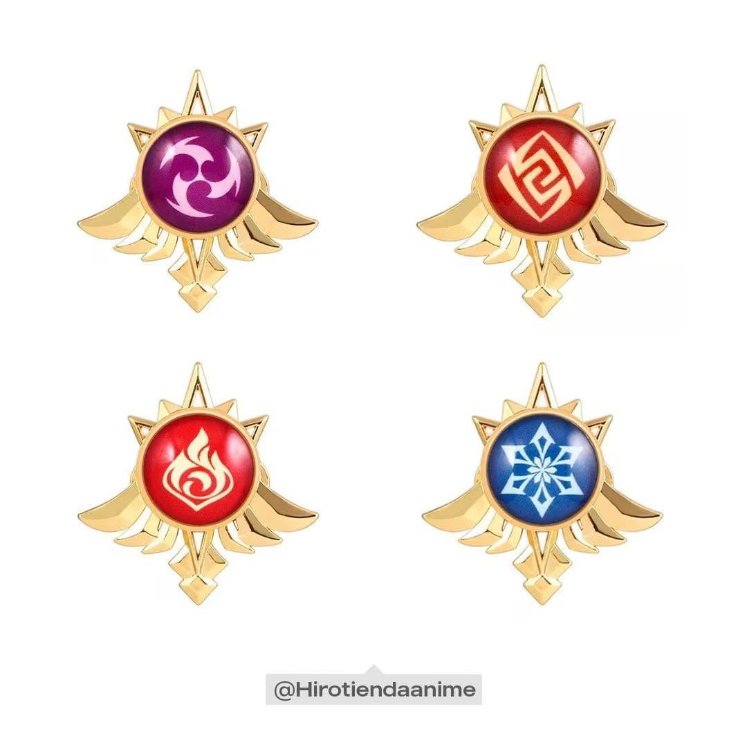 Pin Genshin Impact Visiones Metalico