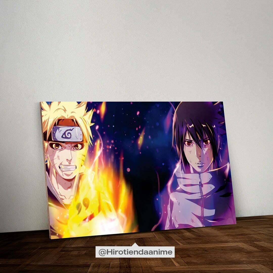 Cuadro Naruto Y Sasuke Batalla