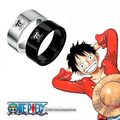 Anillo One Piece Mugiwara Negro / Plata