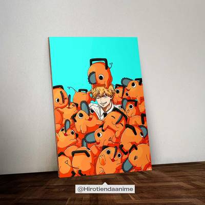 Cuadro Denji Y Pochitas Chainsaw Man