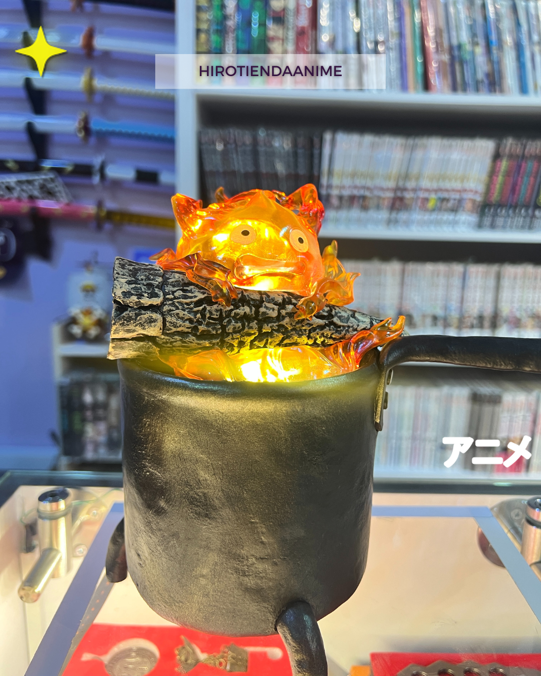 Figura Caldero Calcifer ilumina - El Castillo Vagabundo