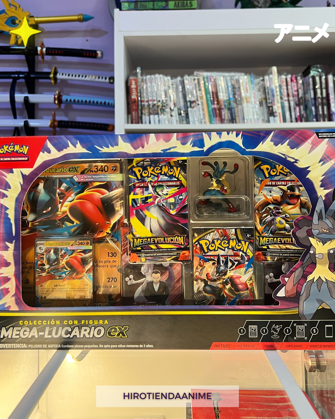 Colección Pokémon TCG: Mega-Lucario EX con Figura 💥