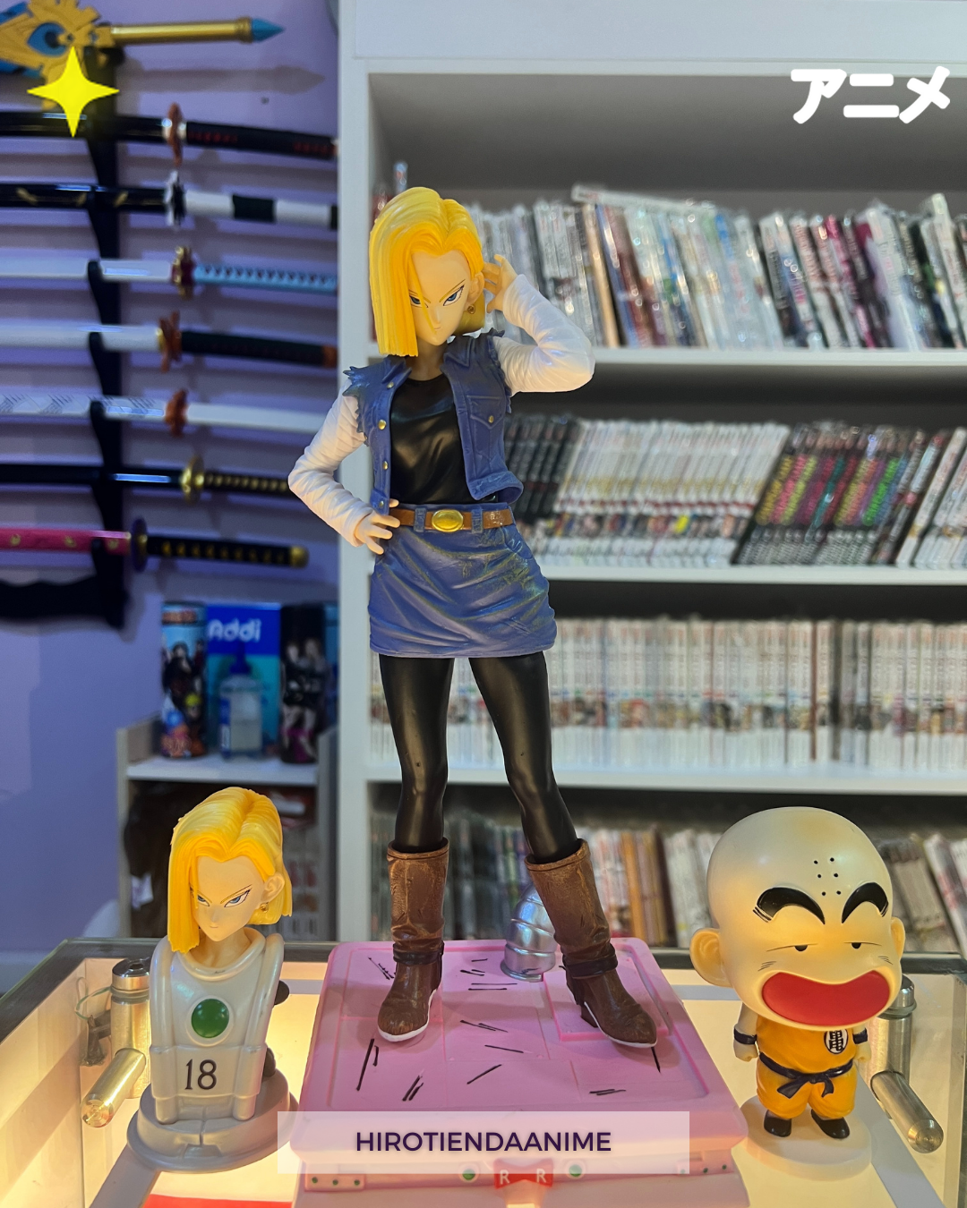 Figura Androide 18 y Krillin-Dragon Ball Z