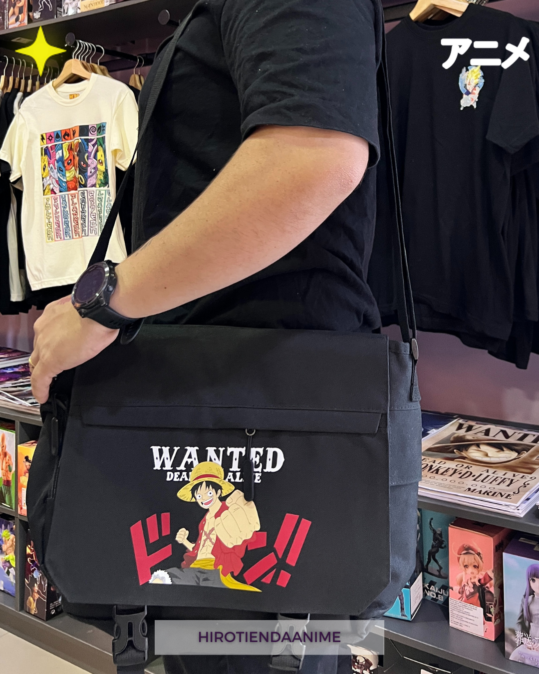 Morral Manos Libres - One Piece (Wanted Luffy)