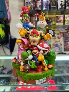 figura de mario bros bowser peach diorama