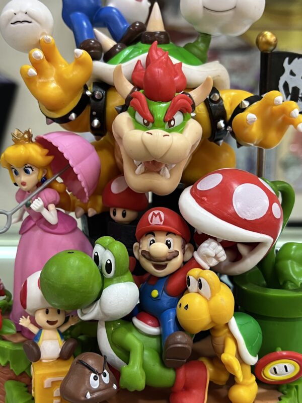 figura de mario bros bowser peach diorama